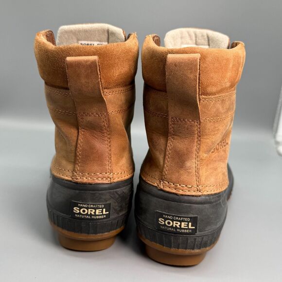 Sorel Cheyanne II Duck Boots Men\'s 10 Brown Waterproof Lace-Up Round Toe Ankle
